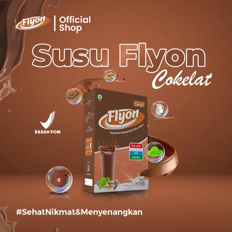 Susu Flyon Rasa Cokelat Penambah Nafsu Makan Tinggi Kalori & Protein 200gr 0