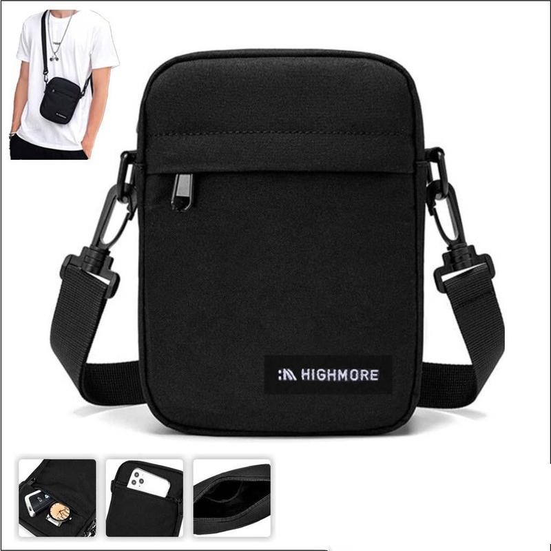 Tas Selempang Slingbag Original Highmore hitam pria wanita tali bisa diatur