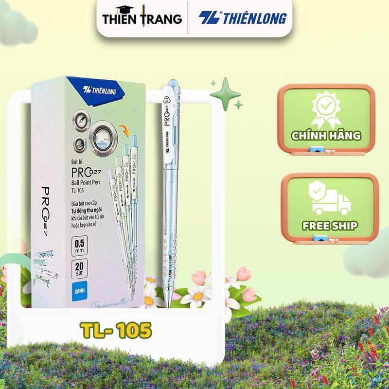 Bút Bi Pro 027 0.5 mm - Thiên Long TL-105 - Mực Xanh/Đỏ/Đen