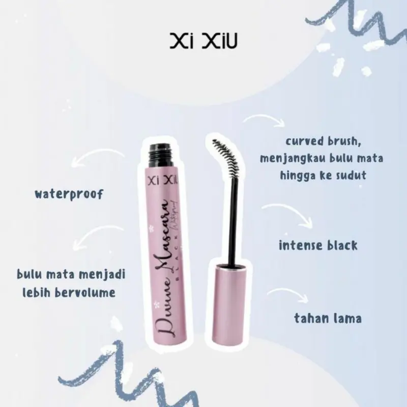 XI XIU Mascara || Lovely || Black Pink Mascara Divine Waterproof Volumizing || Divine 2n1 || LashXtra || Maskara Waterproof Memperpanjang Memperpanjang 3