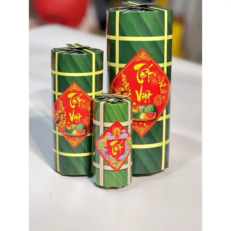 [ Sỉ phụ kiện ] Mô hình bánh Chưng, bánh Tét, Dưa Hấu bằng hộp giấy gấp - trang trí Tết 8