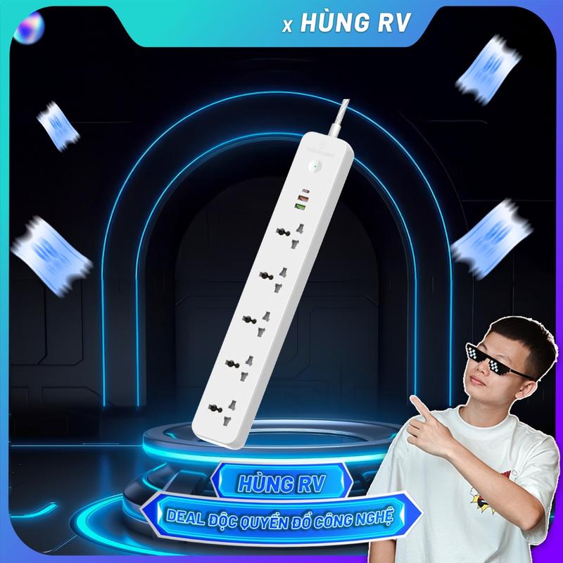   HungRV  Ổ cắm điện đa năng thông minh velasboost SATA1 Chịu tải cao 2500W Nhiều lỗ Sạc nhanh - Lỗ Vũ 1 levu01 vuabanlo 