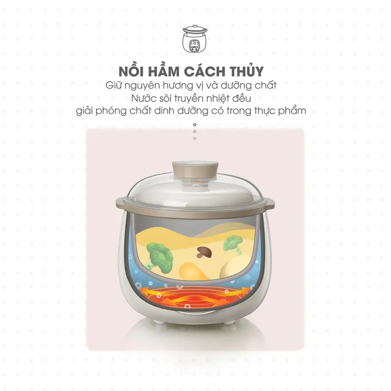 [Tặng Cẩm nang ăn dặm] Nồi Nấu Cháo Chậm BEAR Nồi Nấu Chậm, Nồi Điện Đa Năng, Nồi Nấu Đa Năng, Nồi Nấu Cháo Cho Bé Ăn Dặm, Nồi Chưng Yến Hầm Canh Nấu Chè Kho Cá Tiết Kiệm Thời Gian Giữ Nguyên Chất Dinh Dưỡng SUBE001 3