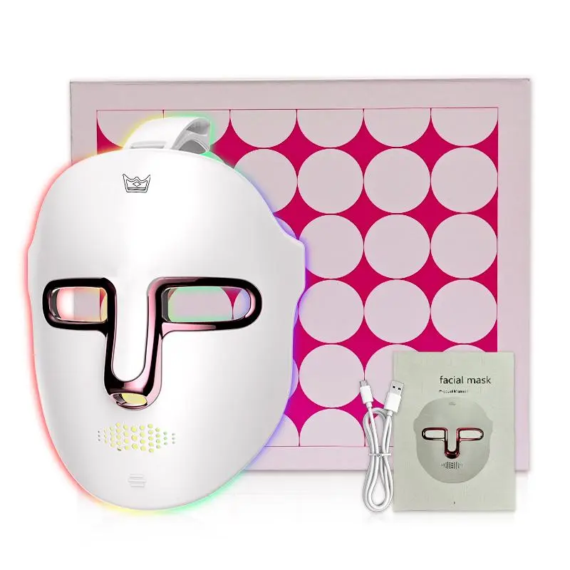 LED Light Facial Mask, USB Rechargeable Facial Beauty Instrument, Portable Facial Skin Care Mask for Home & Travel 5