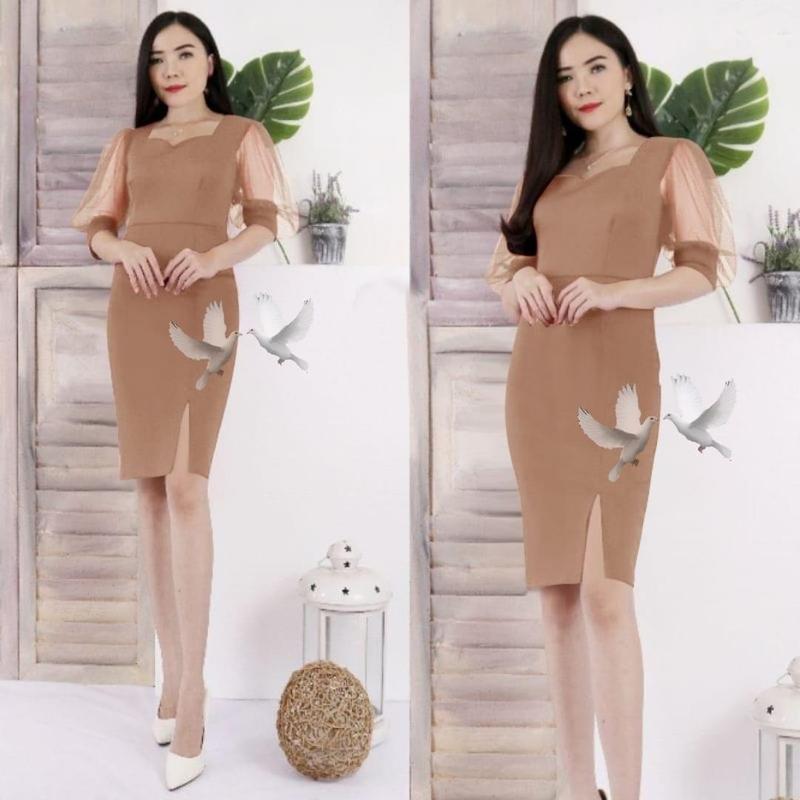 DRESS MICHA BAHAN SCUBA STRECHT FOTO REALPICT Casual Fit dress  mamari 2