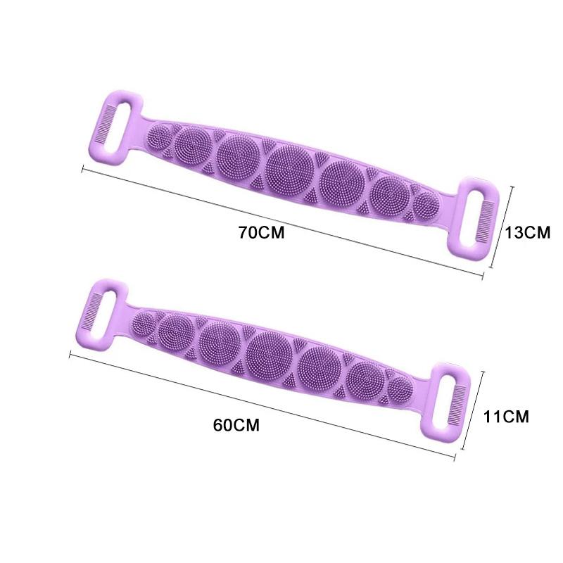 Product Introduction of Body Silicone Brush Scrub Body Exfoliating Sponge Brush Bathroom Shower Back Brush Bath Scrub Clean Tool Stain Removal Bath Belt 26