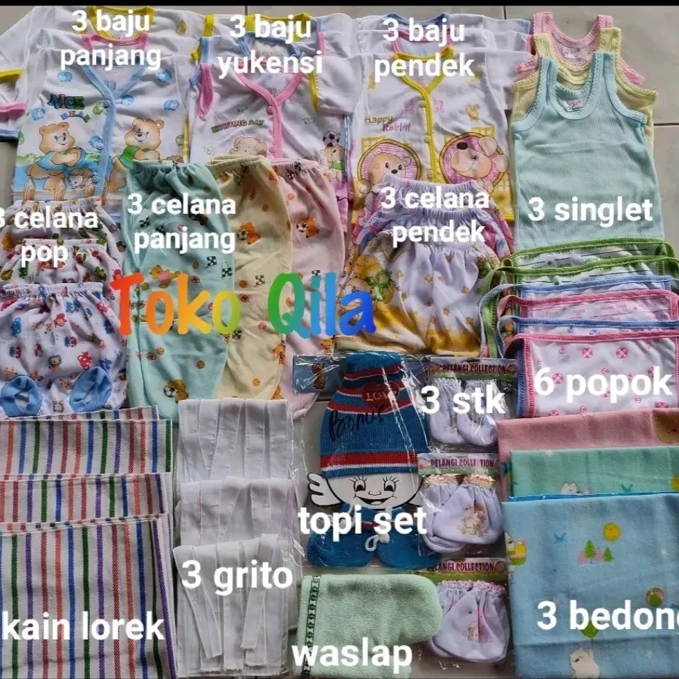 paket perlengkapan bayi baru lahir ekonomis dan murah kode TQ TQB TQG Baru lahir Bayi
