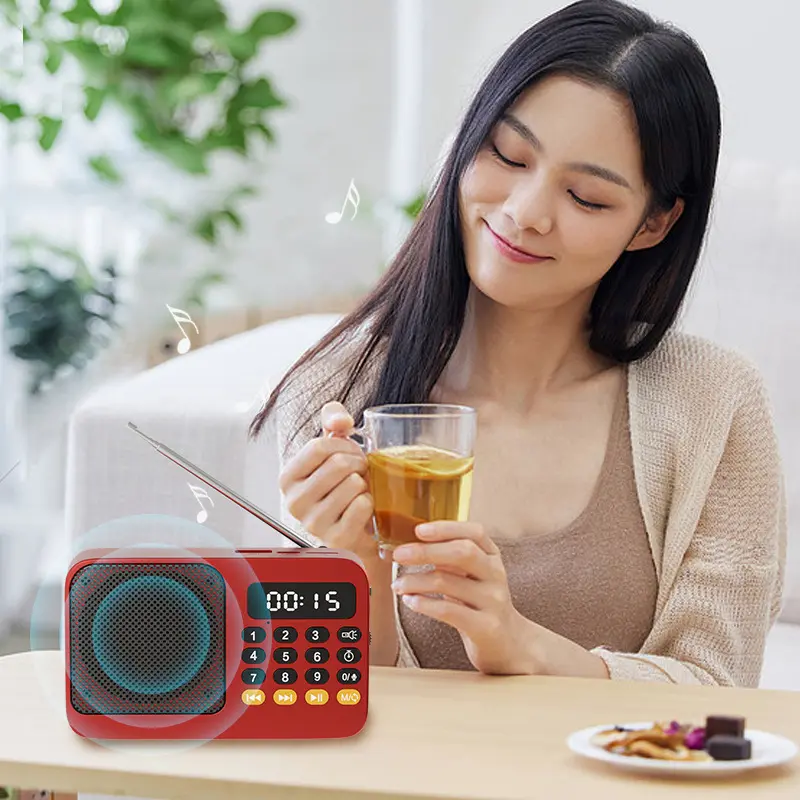 Đài FM cho người già, Hongba S-602, Máy nghe nhạc Cầm Tay Sạc, Đa Năng, có Thẻ Bluetooth 6