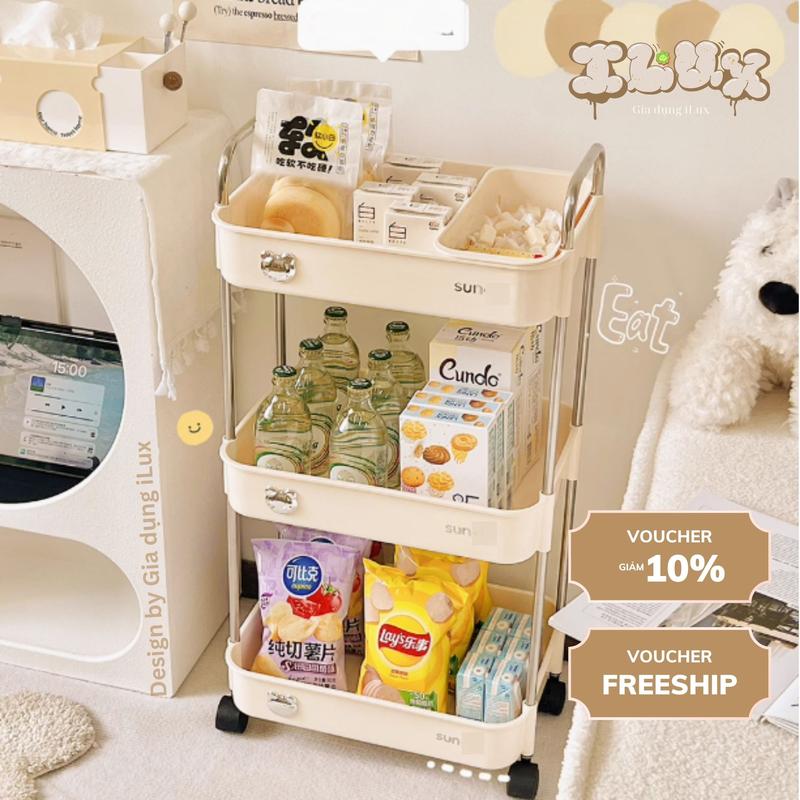 Kệ Để Đồ Đa Năng 3 Tầng, Kệ Gấu Để Đồ Nhà Tắm, Nhà Bếp, Spa Đa Năng - Gia Dụng iLux.