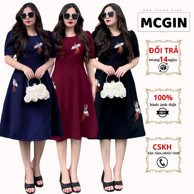 Product Introduction of [CG031] Đầm trung niên Bigsize MCGIN Ads, váy dự tiệc sang trọng cho mẹ | Đầm xòe thêu hải yến CG-031 Nữ Women vay  mactet 25