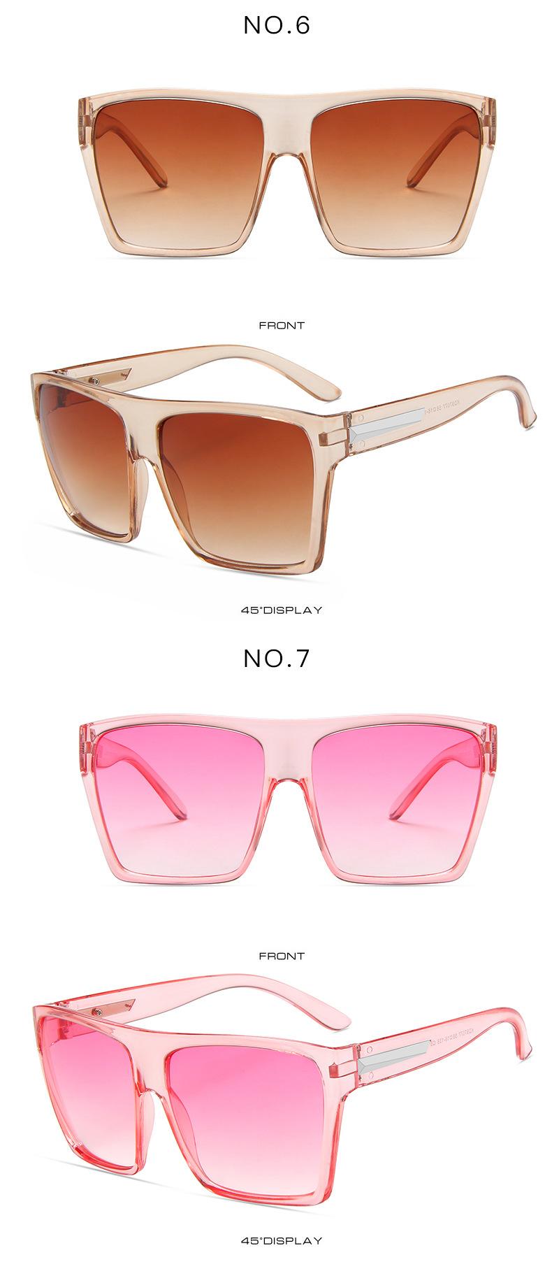 Product Introduction of New Large Frame Square Sunglasses Female Personality Metal Strip Sunglasses Trendy Glasses 12