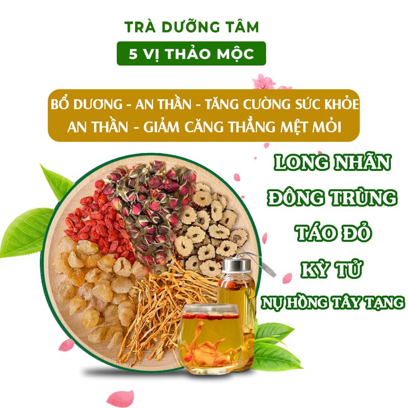 Product Introduction of [TẶNG BÌNH] Combo 2 hộp Trà Dưỡng Nhan 8 vị hộp 30 gói (đông trùng, táo đỏ, kỳ tử, nụ hồng, nụ cúc, cỏ ngọt, long nhãn, gạo lứt, hạt chia)[Nước Trà Chè Tea trà dưỡng nhan trà thảo mộc trà thanh nhiệt ] 18