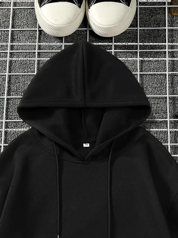 Men's Regular Fit Letter Print Barcode Hoodie, Casual Comfy Long Sleeve Hooded Sweatshirt for Fall & Winter, Men's Clothes for Daily Wear 3