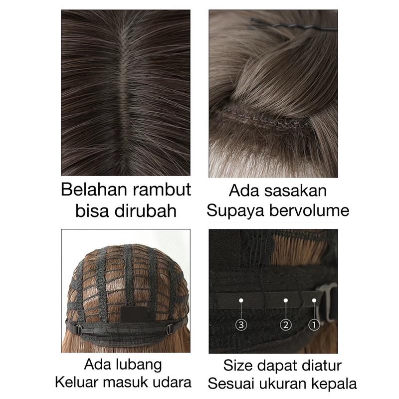 AEGYOSHOPPE - T2101 full wig korea 62 cm - Wig Rambut Palsu Wig Wanita Korea Style Aesthetic Premium Fiber COD 4