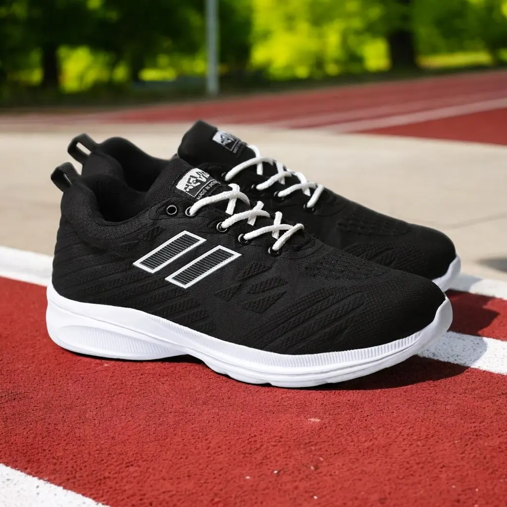 Sepatu NEVIS Pria Jumbo Big Size 44-49 Hugo Sport Sneakers Running Casual Cowok Hitam Putih Bisa COD Olahraga Shoes