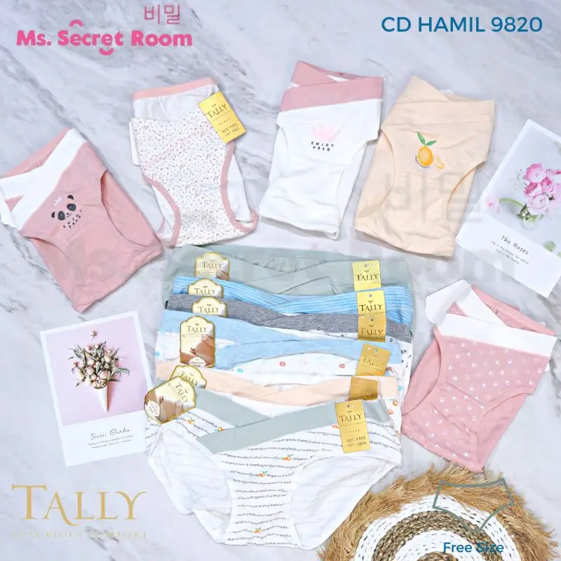 Tally Cd Celana Dalam Hamil 9820 | Bahan Katun Premium I Free Size | Fit To XL | Hipster Low Waist