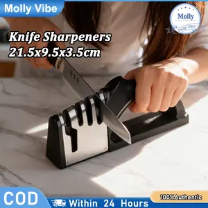 Alat Pengasah Pisau 4 Stage Manual Stainless Steel untuk Pisau Gunting Dapur