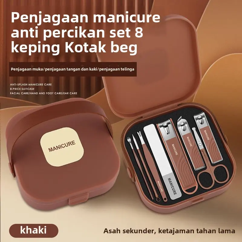 Set Gunting Kuku Keluli, 8 Keping, Kalis Karat, Krazycrazy, 8 / 6 Keping, Kalis Percikan, Sesuai untuk Kegunaan Manikur dan Pedikur Rumah, Manikur dan Pedikur LSI