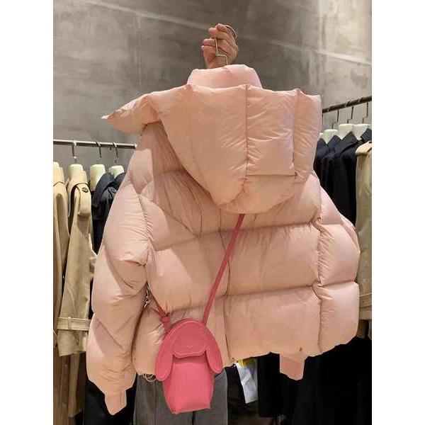  Áo Phao Có Mũ Màu Hồng Cho Nữ Áo Khoác Lười Phong Cách Hàn Quốc Phổ Biến Cao Cấp Siêu Đẹp Phiên Bản Hàn Quốc Mùa Đông Top Jacket Women 