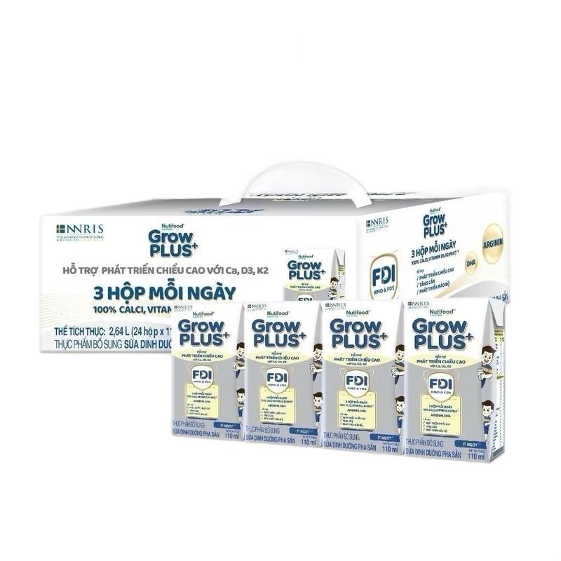 48 Hộp Sữa NutiFood Grow Plus bạc tăng chiều cao cho bé từ 1 tuổi trở lên sữa cong thuc