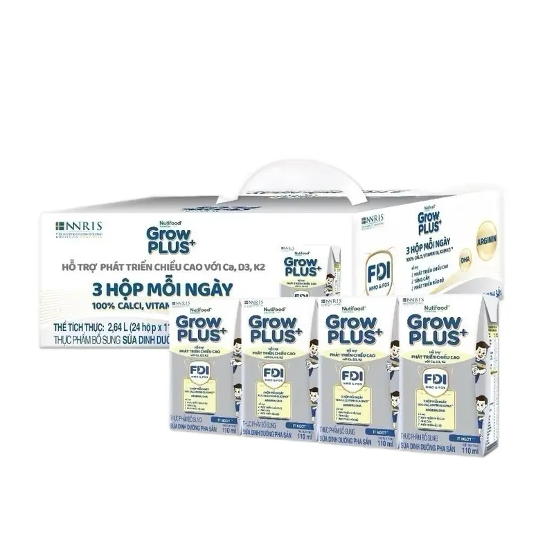 Sữa NutiFood Grow Plus bạc tăng chiều cao cho bé từ 1 tuổi trở lên sữa  cong thuc 0