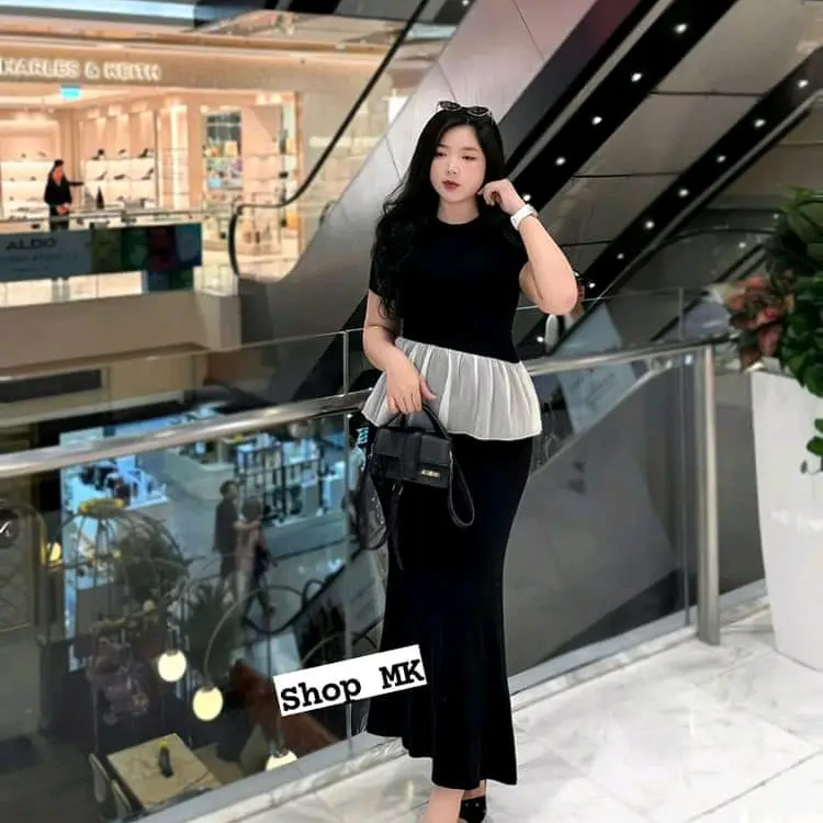 SET ÁO PHỐI VOAN + CHÂN VÁY ĐUÔI CÁ BIGSIZE 4