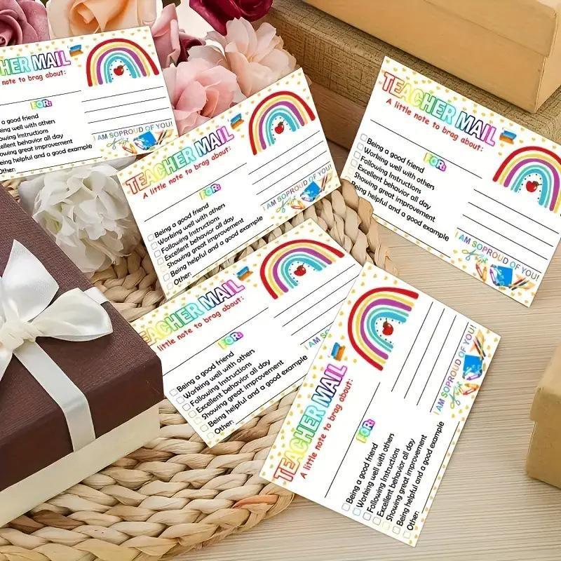 Teacher's Mail Good Behavior Card, Pastel Color Classroom Behavior Incentive Card, Student Behavior Motivation Postcard, School Supplies 2