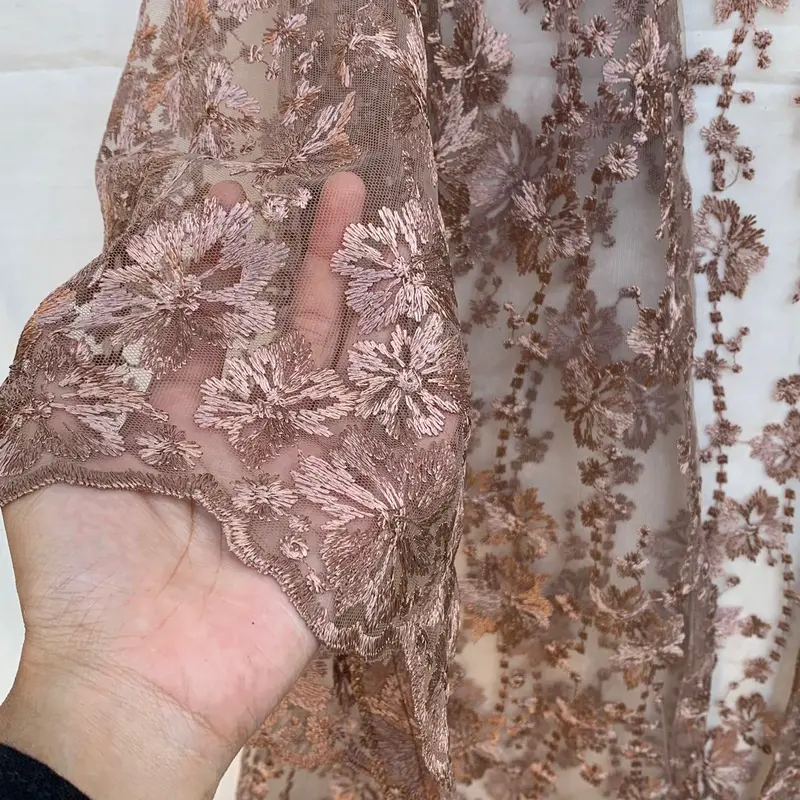 Ajmala - Long Outer brokat flower - baju kondangan wanita - baju kebaya wisuda - outer brukat panjang 6