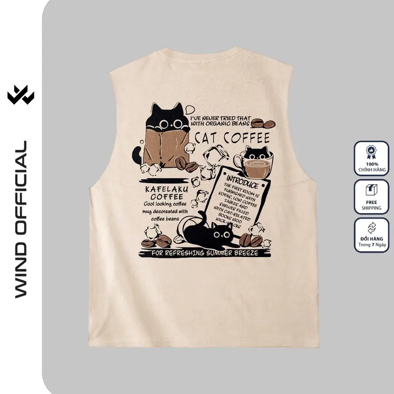 Áo ba lỗ unisex WIND form rộng sát nách KAFELAKU tanktop thời trang nam nữ oversize 8