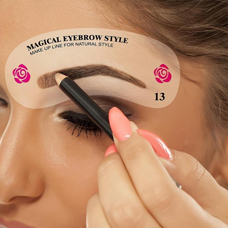 24pcs Mixed Style Reusable Eyebrow Stencils, Eyebrow Templates, Eyebrow Shaping Template Stencils, Professional Makeup Tools For Beginners & Professionals Alike, Valentine's Day Gift, Makeup Products 0