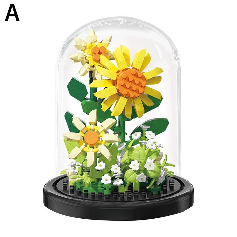 Product Introduction of 1 Set Plastic Building Blocks Flower Box Immortal Flowers Blocks Assembly Simulated Compatible F1N6 23