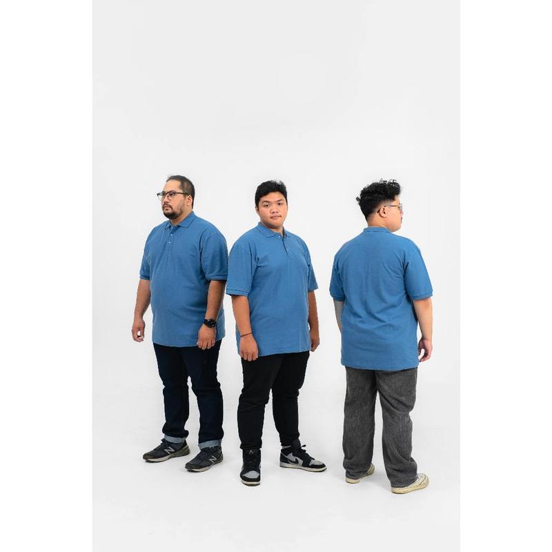 Akita Polo Shirt Big Size Steel Blue – Polo Pria Premium Jumbo Steel Blue – BYBLANK 2