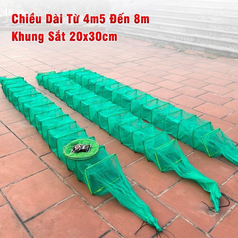 Product Introduction of ( Tặng 1 Gói Mồi ) Lồng Bát Quái Bắt Tôm Tép, Cua, Cá, Lươn Trạch; Kích Cỡ Khung 20 x 30cm. Chiều Dài 4m5 - 8m, Mắt Lưới 3mm Giá Rẻ Đi Câu Bắt Cá Fishing Câu Cá Fish Mồi Nam 2
