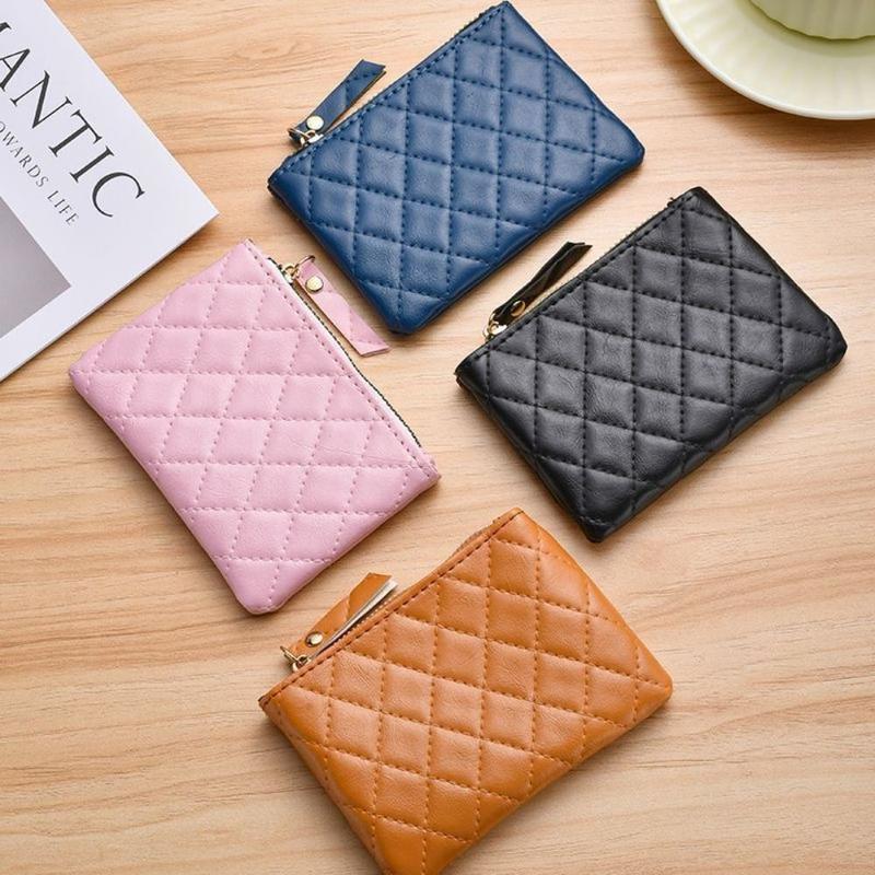 New PU Leather Mini Coin Purse Soft Waterproof Short Wallet Card Holder Women Men 0