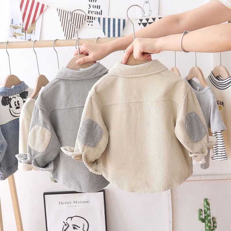 Áo Sơ Mi Bé Trai, Áo Khoác Vải Nhung Kẻ, Thời Trang, Dành Cho Em Bé, Áo Sơ Mi Dài Tay, Quần Áo Mùa Xuân Cho Trẻ Em, Dày Tổng Hợp, Thời Trang 1