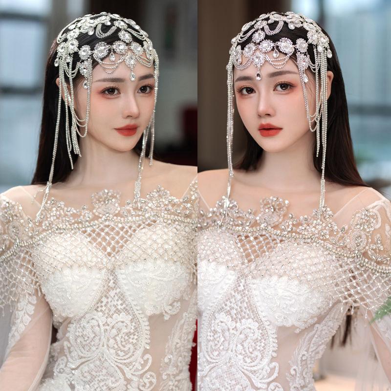 Đồ Trang Trí Cô Dâu, Kim Cương Vàng Kim Cương Cá Nhân Hóa, Tua Rua Cỡ Lớn, Phong Cách Cổ Điển, cài tóc Dự Tiệc, Thích Hợp Cho Váy Cưới, Chụp Ảnh Studio 3