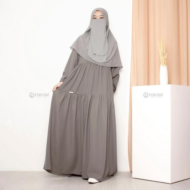 Gamis Rempel Susun Bahan Crinkle Airflow \ Busana Muslimah Terbaru \ Gamis Wanita Busui Friendlyrbaru busui 1