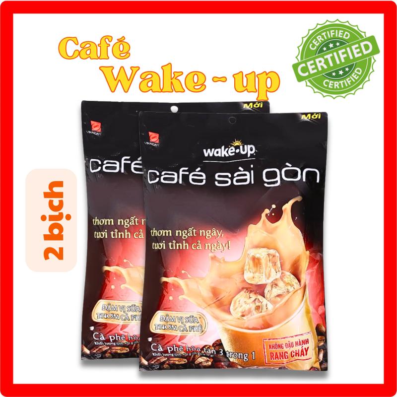 Combo 2 bịch Cà phê Wake up Sài Gòn - 24 gói/bịch - Thơm ngon đậm đà Cafe Coffee
