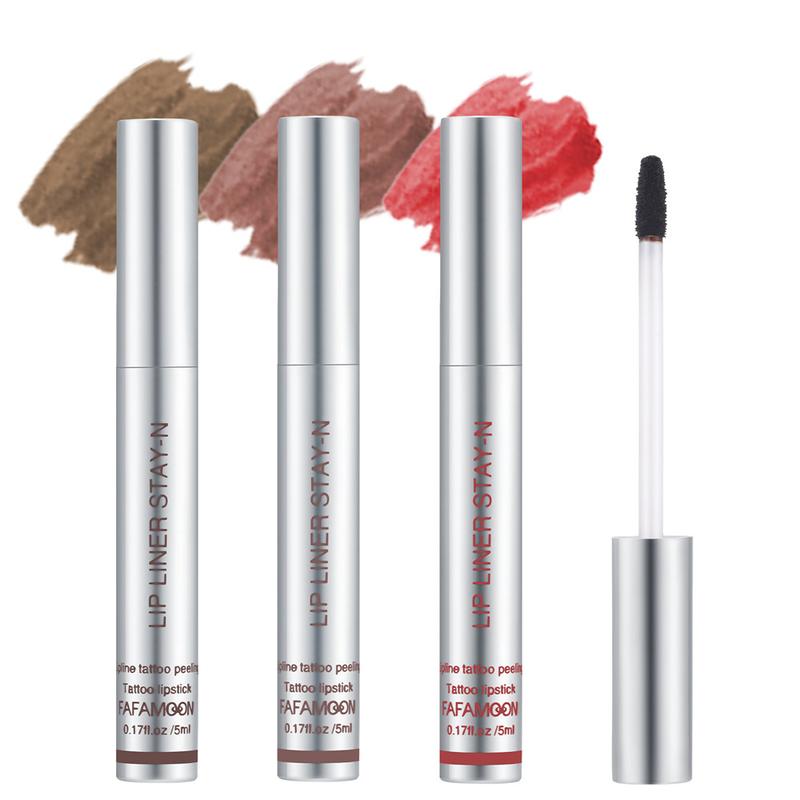 FAFAMOON Peelable Lip Liner Outlines The Lip Shape And Shows The Lip Color Lipstick 3pcs Set Waterproof And Non-smudged Peelable Lip Gloss Makeup -Xiii 7