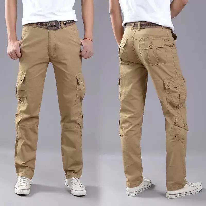2025 New Men's Cargo Pants - Tactical Casual Joggers with Multi-Pockets, Loose Straight Fit, Outdoor Streetwear |   Trendy & Comfortable