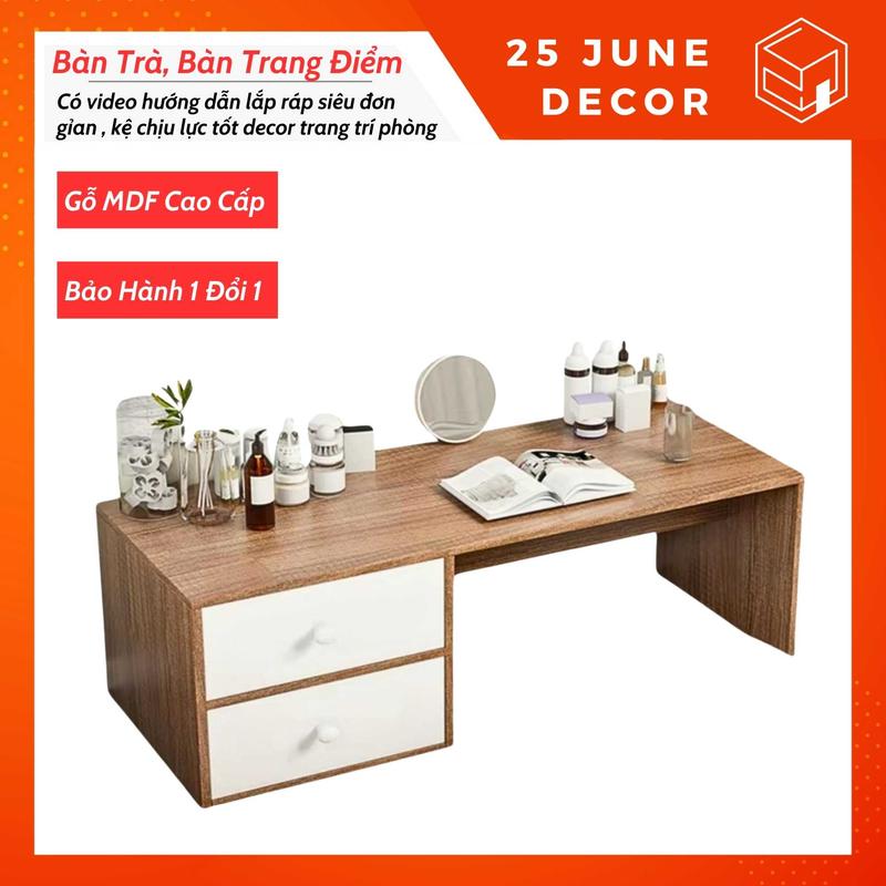 Bàn Trang Điểm Bệt Có Ngăn Kéo Gỗ MDF Cao Cấp Bàn Phấn Trang Điểm Ngồi Bệt Phủ Melamine Chống Nước Cao Cấp 25 June Decor