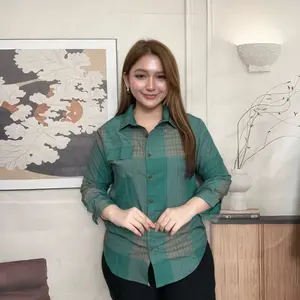 Tendblank 【Posisi pola acak】kemeja cetak temperamen gaya baru wanita atasan elegan