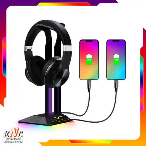 Giá Treo Tai Nghe Gaming Model X6 Tích Hợp Đèn Led RGB Chuyển Màu Có Cổng USB 3.5 Mở Rộng