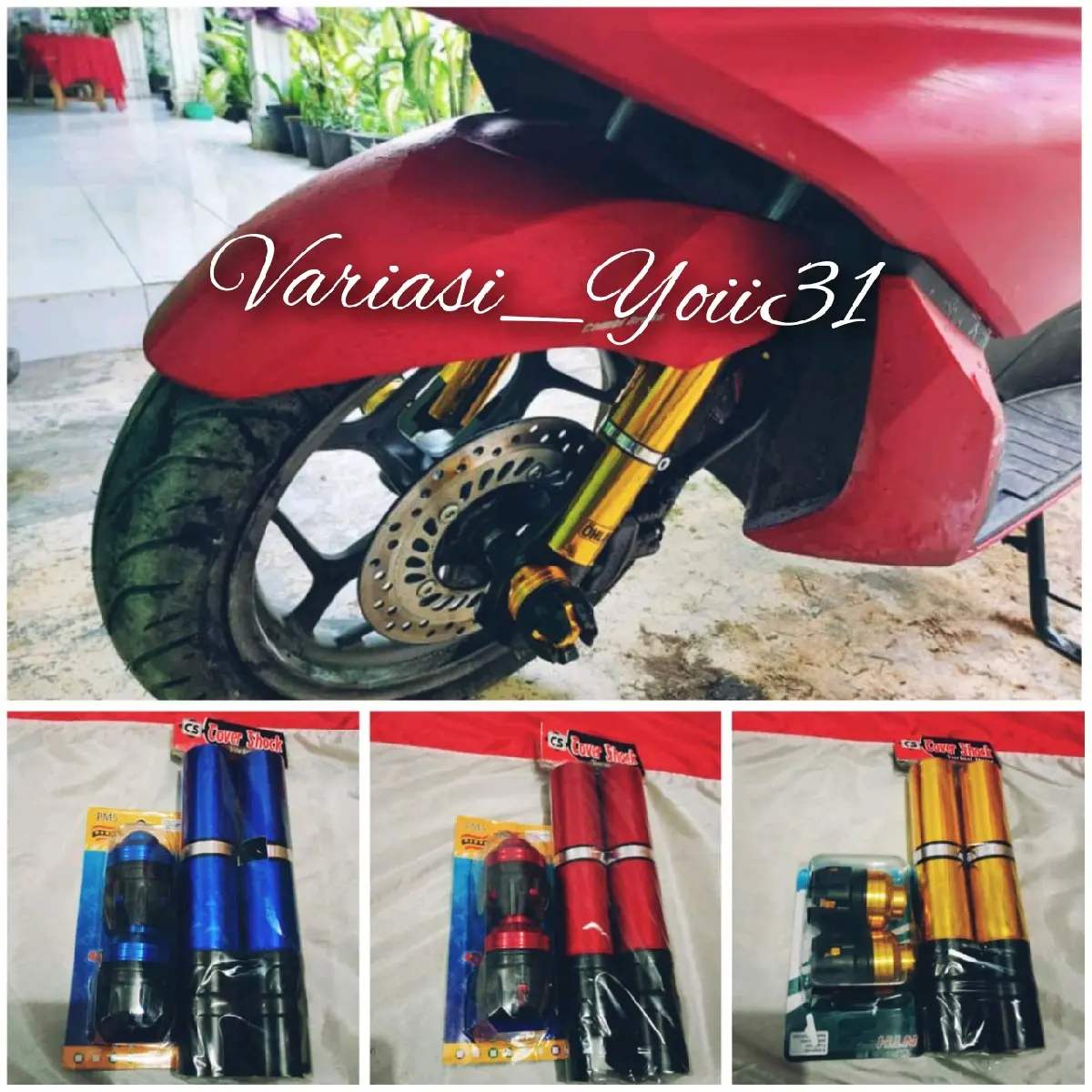 cover shock/pengaman shockbreaker depan plus jalu As motor Honda pcx 150/160cc Type ABS, CBS