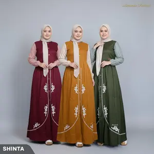 Gamis Amanda Shinta Rayon Twill Premium Mix Rayon Jaguar (Free Pouch, Goodie Bag) (Warna Motif Jaguar Random)