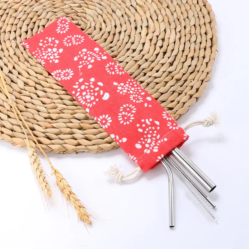 Dụng Cụ Uống Nước Bằng Thép Không Gỉ Có Thể Tái Sử Dụng, Bộ 5 Cái, Bao Gồm Ống Hút Và Bàn Chải Làm Sạch, Thích Hợp Cho Cà Phê, Tee 4
