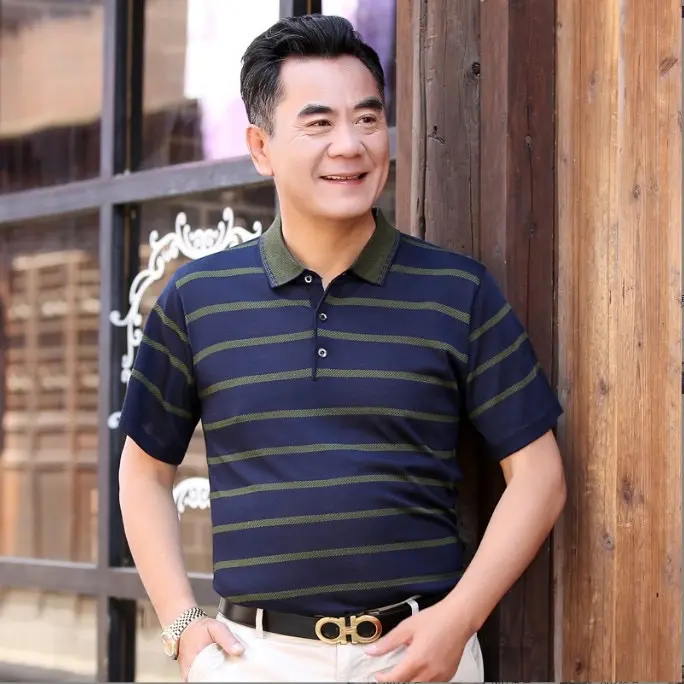 Áo phông Polo tay ngắn cho bố trung niên sang trọng lịch lãm
