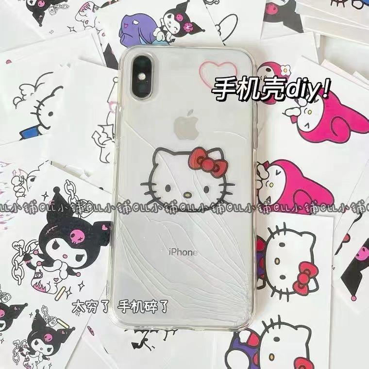 Hình xăm dán, Coolomi, không thấm nước và lâu trôi, thiết kế Hello Kitty và thác nước, có thể giặt được, thiết kế tươi mới Trang Điểm Cosmetic Nữ 3