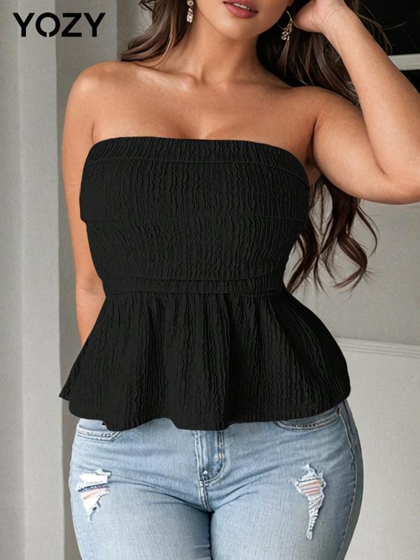 Fashion Casual Solid With Belt Strapless Three Pieces(4 colors) Fashion Casual Solid With Belt Strapless Three Pieces(4 colors)