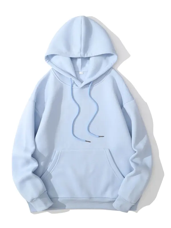 Women's Plain Drawstring Pocket Drop Shoulder Yoga Hoodie, THE GREEN HOODIE GIRL, Fashion Casual Hooded Long Sleeve Pullover for Daily Holiday Outdoor Wear, Hoodies for Women, Going Out Tops, Women's Clothes for Fall & Winter 5